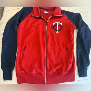 Nike Minnesota Twins MLB Full Zip Sweatshirt Women Sz Large Red Blue Embroidered